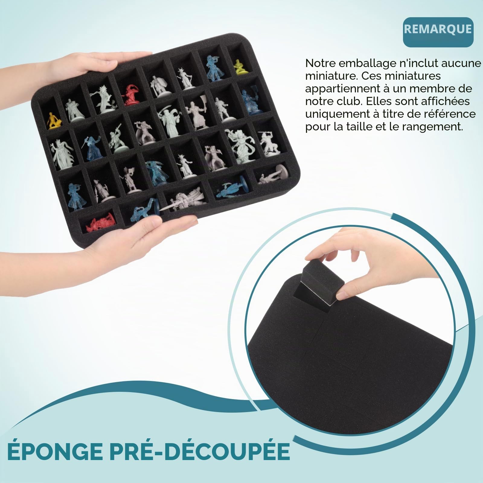 Trousseau miniature, 116 compartiments miniatures, avec 4 couches de mousse, pour figurines RPG, compatible avec Warhammer 40k et DND Minis, vert, 32 x 26 x 19 cm