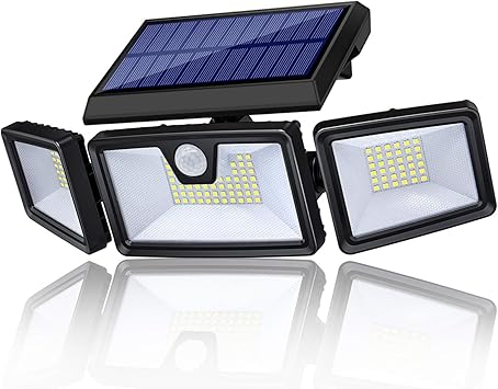 Tonyest Solar Lights Outdoor Bright 132 Led Solar Motion Sensor Lights Outdoor Waterproof Solar Security Lighting Solar Wall Light Adjustable 3 Heads With 3 Modes For Yard Garage Patio Cool White Amazon Com