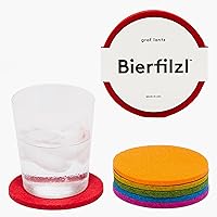 Vista 28 de Graf Lantz - Bierfilzl - Juego de 4 posavasos redondos de lana merina, océano (círculos de 4 pulgadas) - Absorbe el 30% del peso - Lana alemana