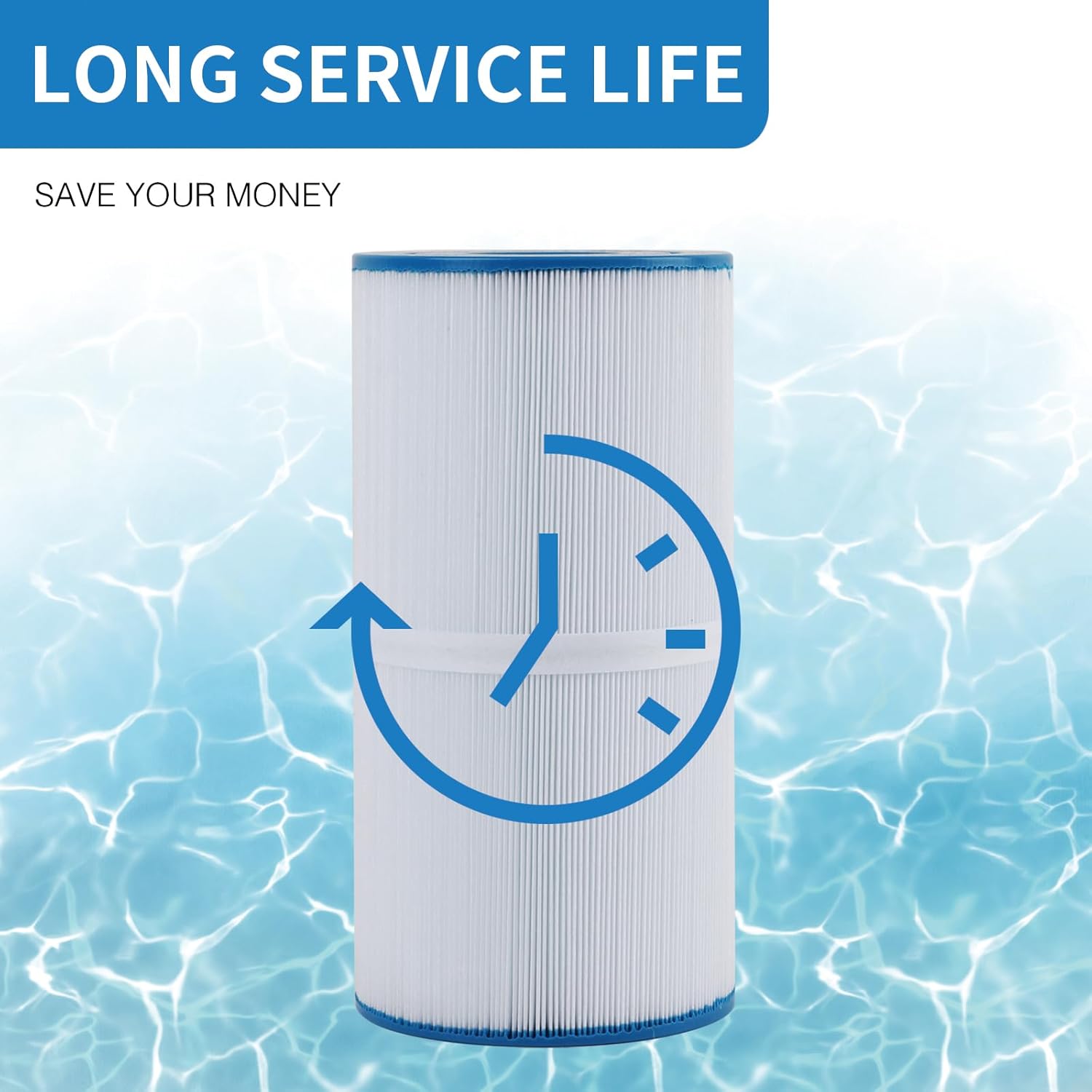 C-5345 Spa Filter, Compatible with PLBS50, Filbur FC-2970, 817-0014, R173584, 173584, X268519, 10419, 14513, 50451, S2/G2 Spa, 5x10 Drop-in Hot Tub Filter, 2PACK