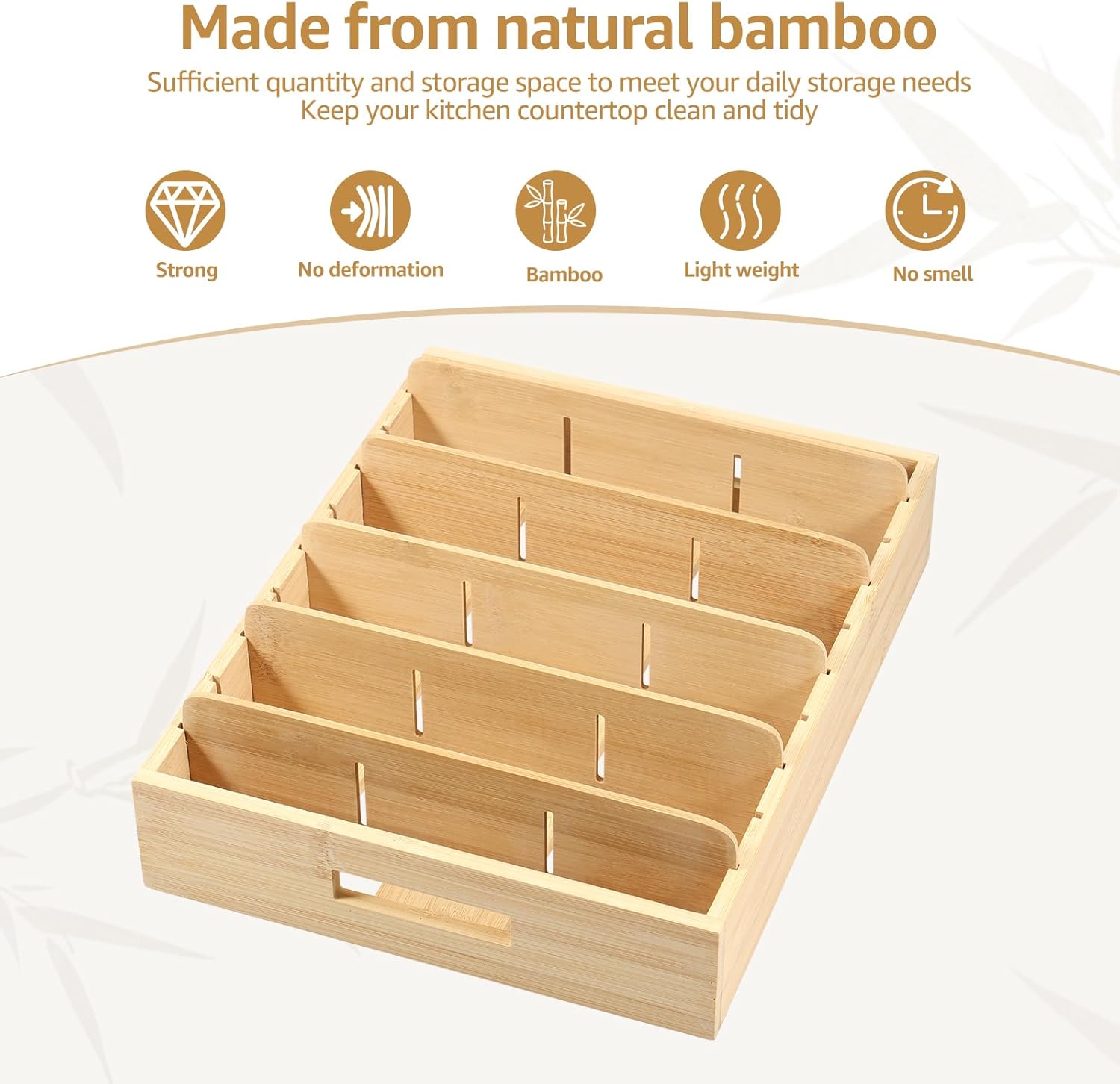 3Pcs Food Container Lid Organizer with Adjustable Dividers for Cabinet, Lids Organizers for Plastic Lids and Covers Kitchen Storage and Organization, Detachable Partition Storage Box