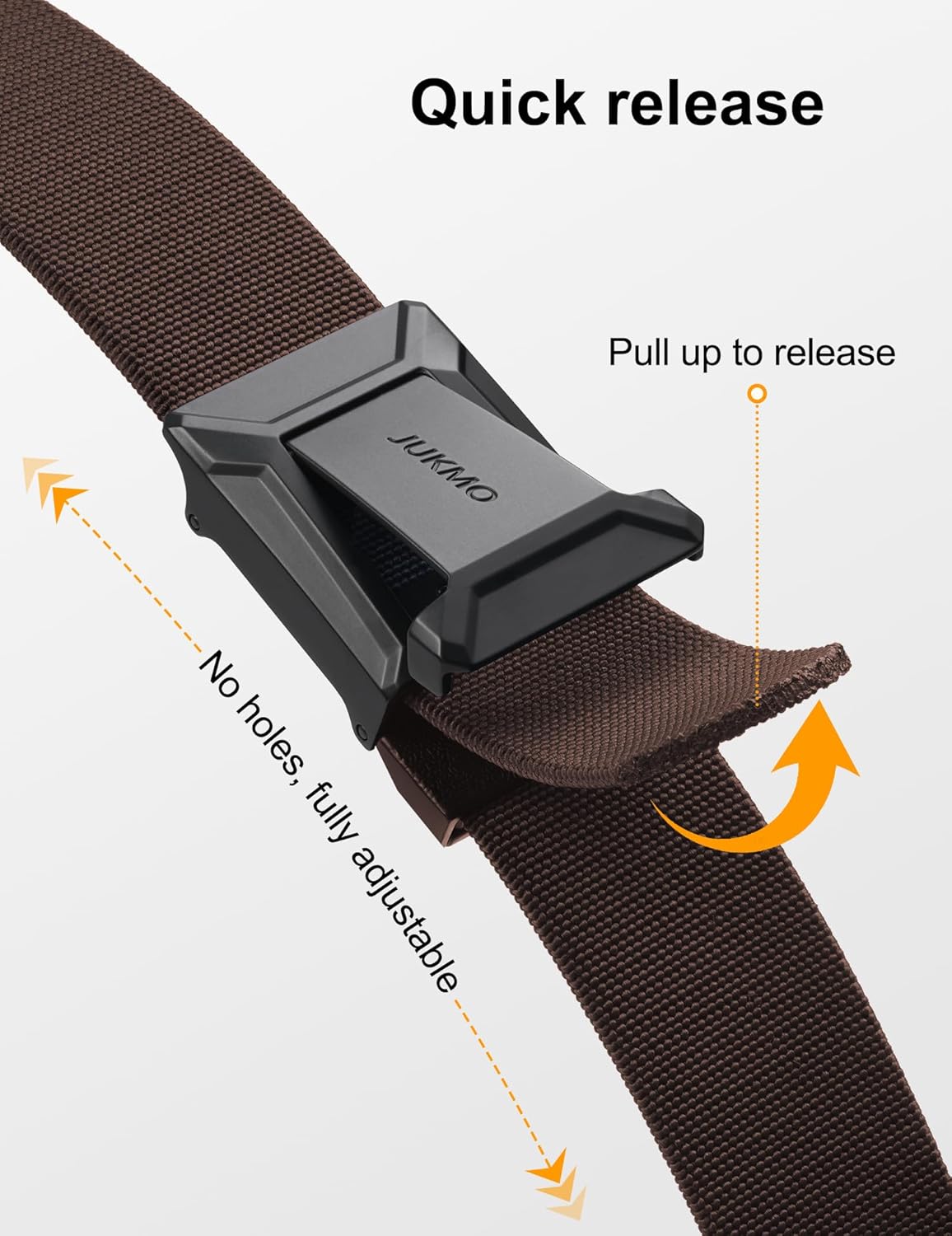 JUKMO Stretch Tactical Belt for Men,2 Pack Military Work Rigger Hiking 1.5" Elastic Nylon Web Quick Release Belt in Gift Box - Image 2