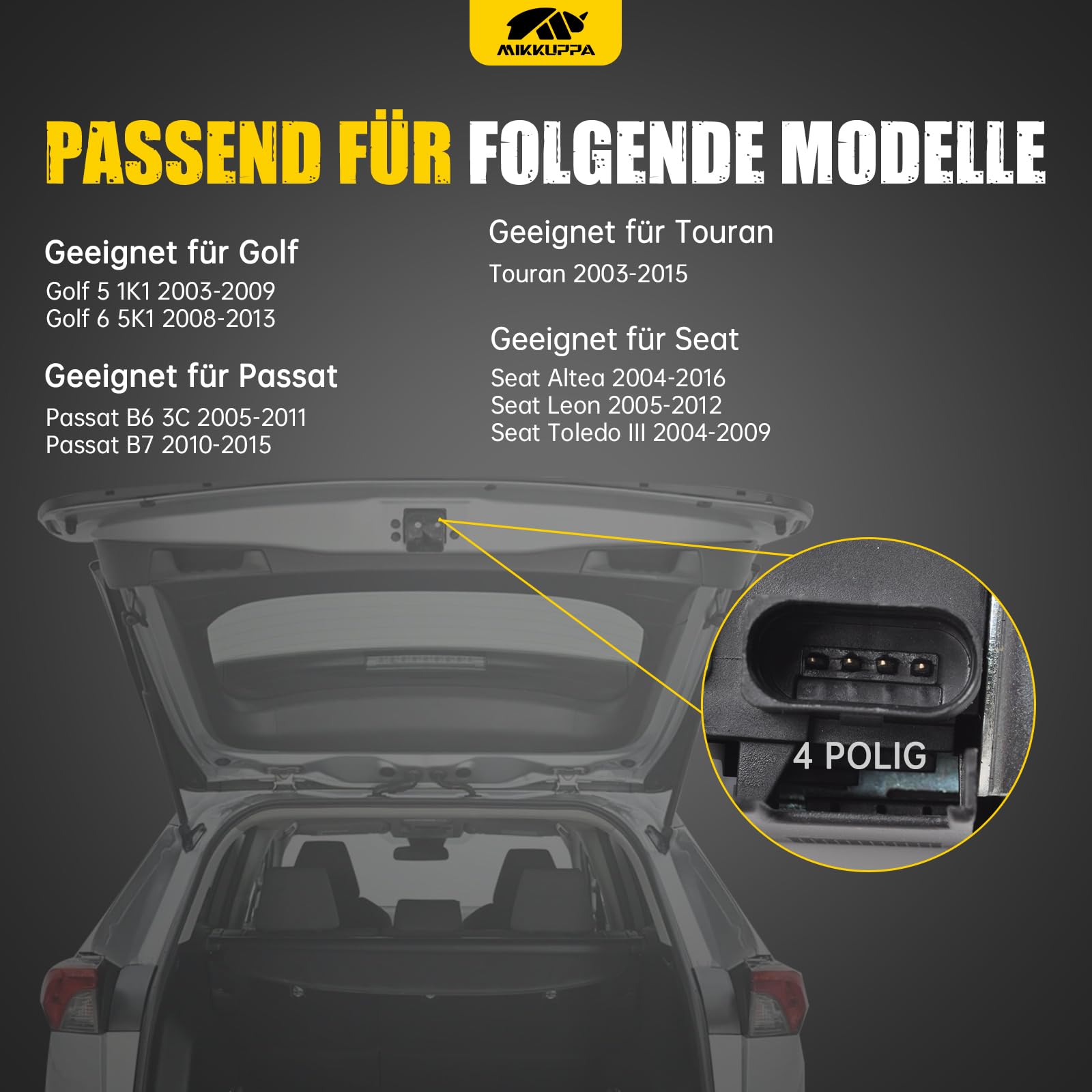 MIKKUPPA Serratura per portellone posteriore Golf 5 | Golf 6 | Passat 3C Variant