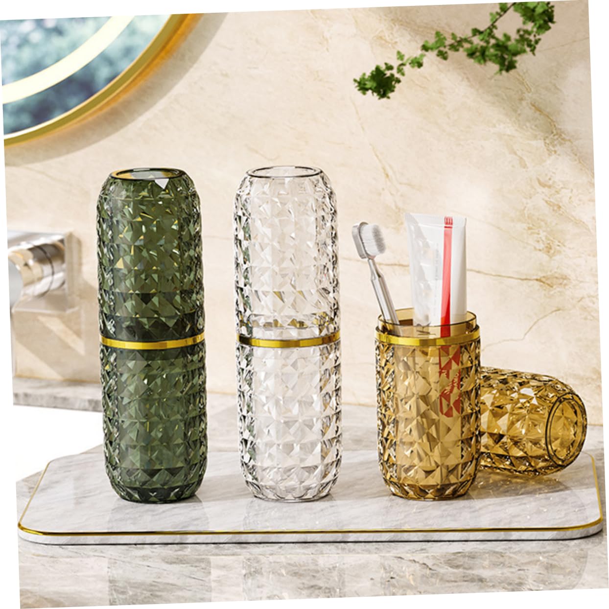 Yardenfun 3pezzi Portaspazzolini Da Viaggio Da Contenitore Per Dentifricio Organizer Portatile Per Spazzolini Portaspazzolino Per Bagno Portaspazzolino