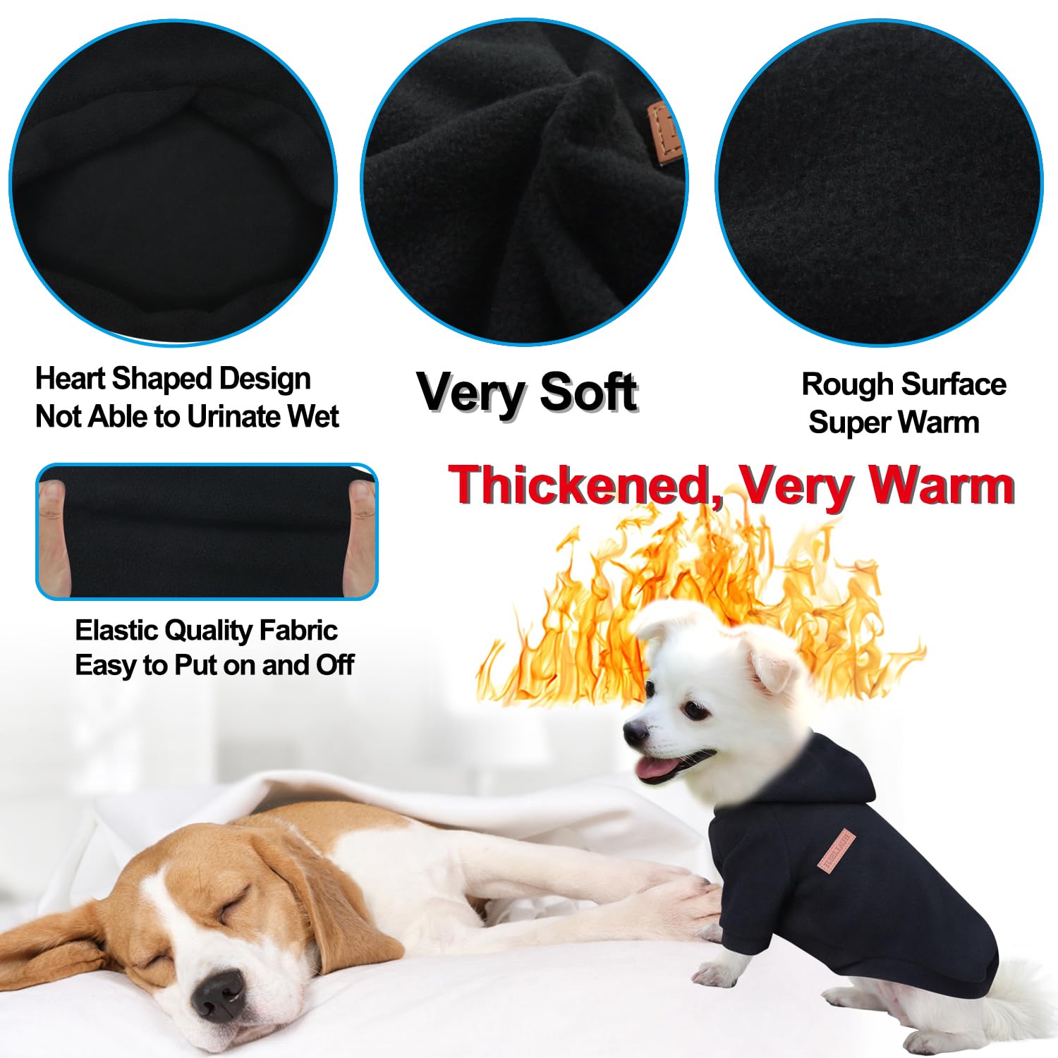 HuaLiSiJi Dog Hoodie Dog Sweatshirt Elasticity Fabric is Quite Comfortable, Soft and Warm for the Animal and Easy to Wear (Black, XL) - Image 3