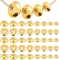 Vista 9 de 40 cuentas de tapón de 5/6/7/0.315 in, cuentas espaciadoras de silicona de latón con goma en el interior, cierres ajustables, cuentas sueltas