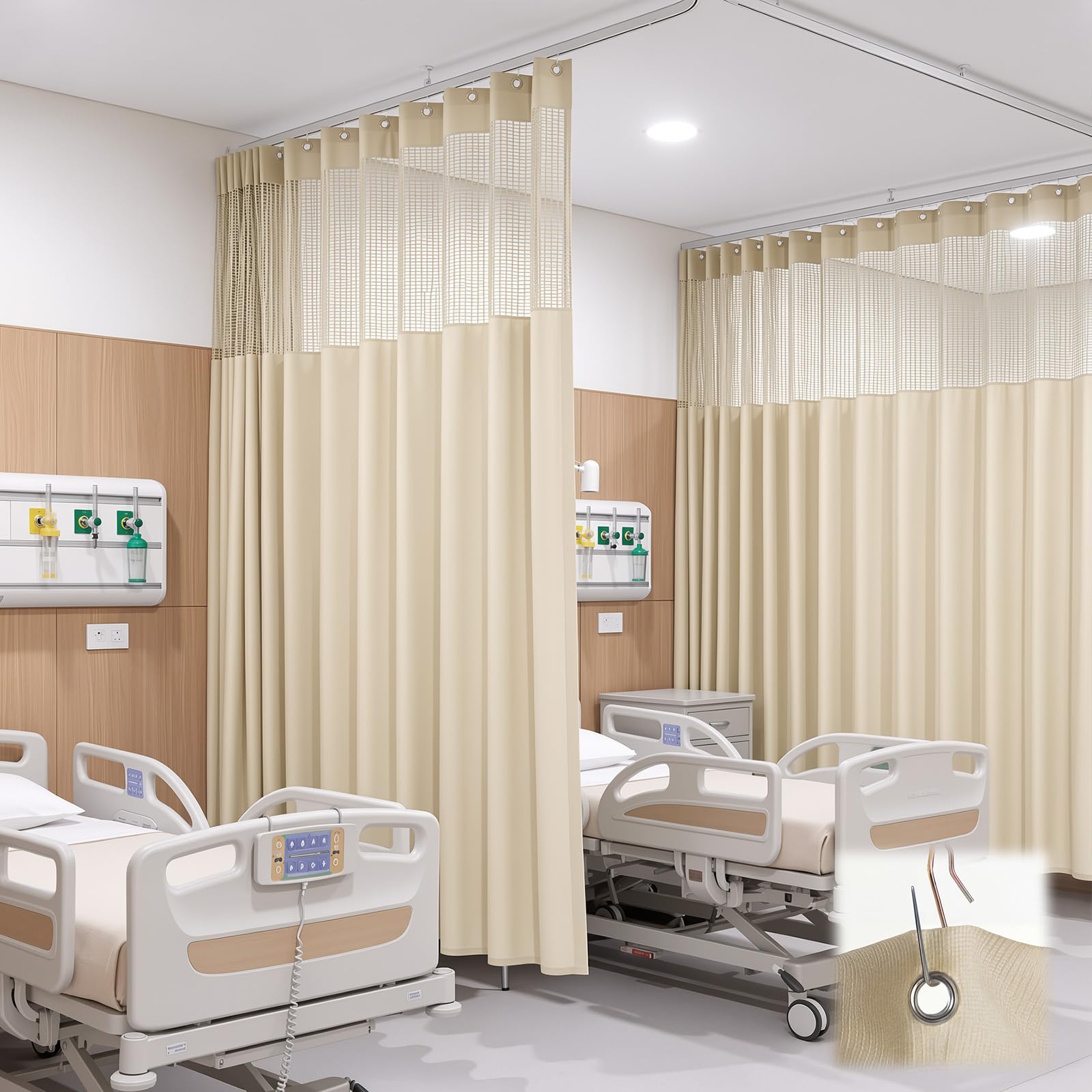 108"W X 96"L /9 X 8FT Hospital Curtains with Grommet Top