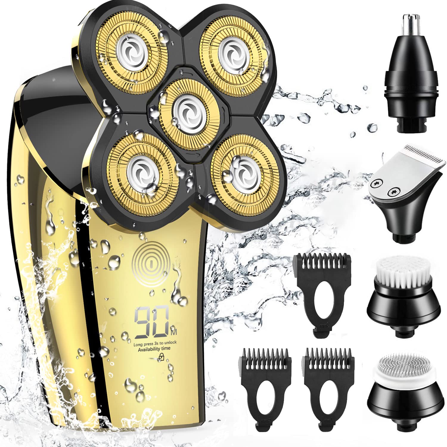 Electric Head Shavers for Bald Men HOMSOR 5 IN 1 Bald Head Shavers for Men Wet Dry Mens