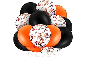 Vibrant Halloween Ambiance: 30 Pieces of Bewitching Orange and Black 10-Inch Balloons