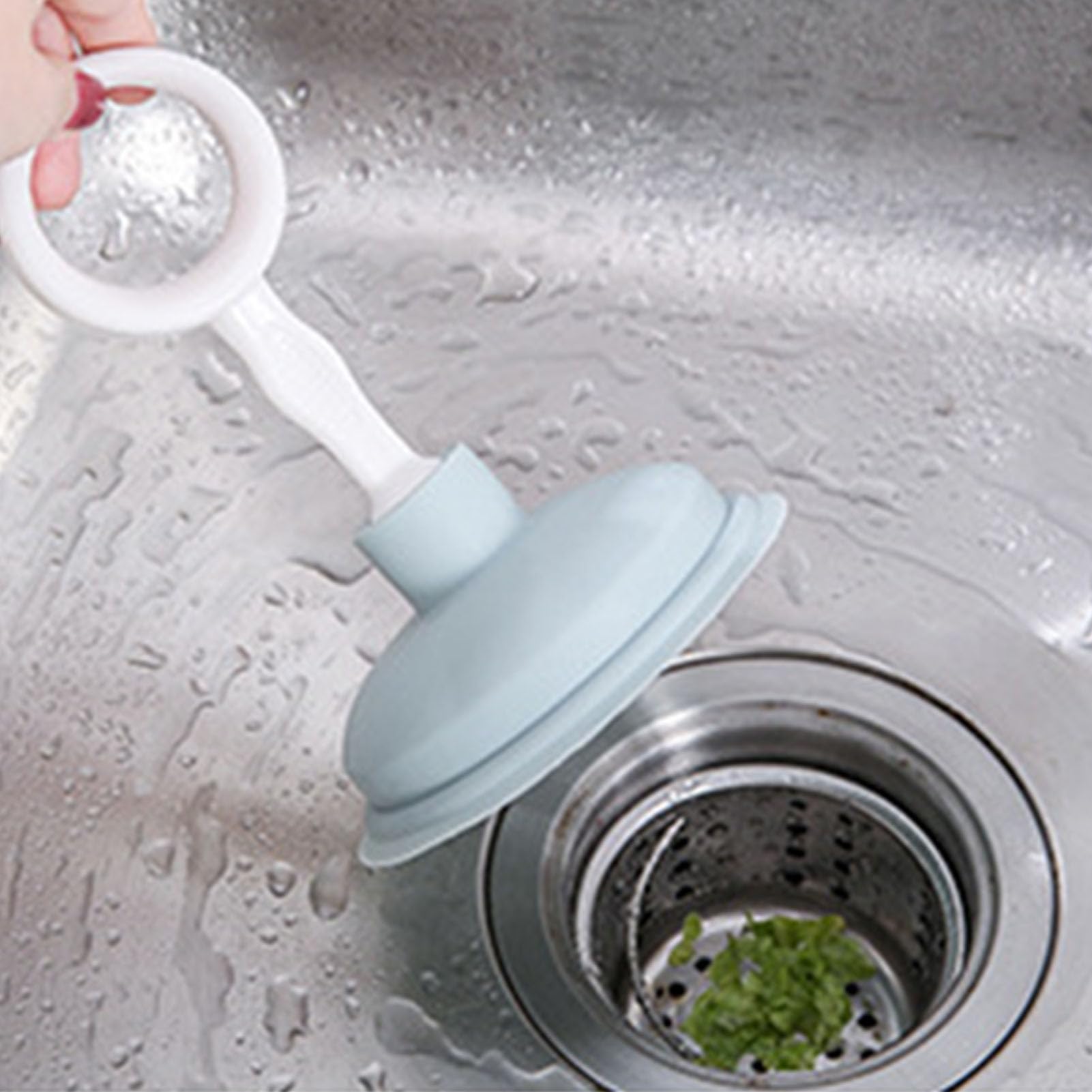 Professional Handheld Sink Plunger Versatile Drain Unclogger For Hair And Debris Strong Suction Easy Operation Long Service Life Pp And Pe Construction (Blue)