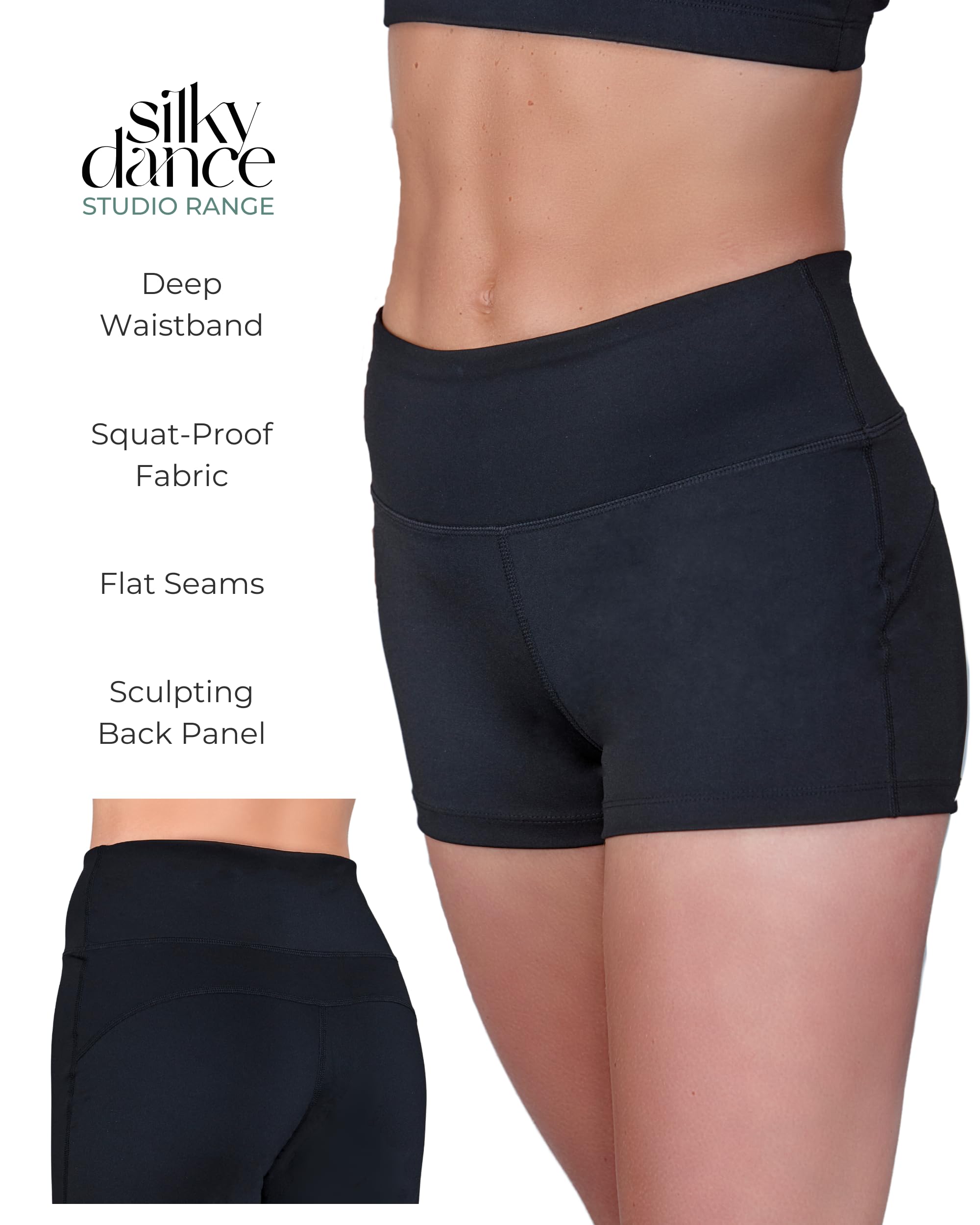 Silky Dance Short de danse pour femmes et filles, short résistant aux squats, short de sport, de course, de gym, de yoga, short taille haute pour entraînement et cyclisme