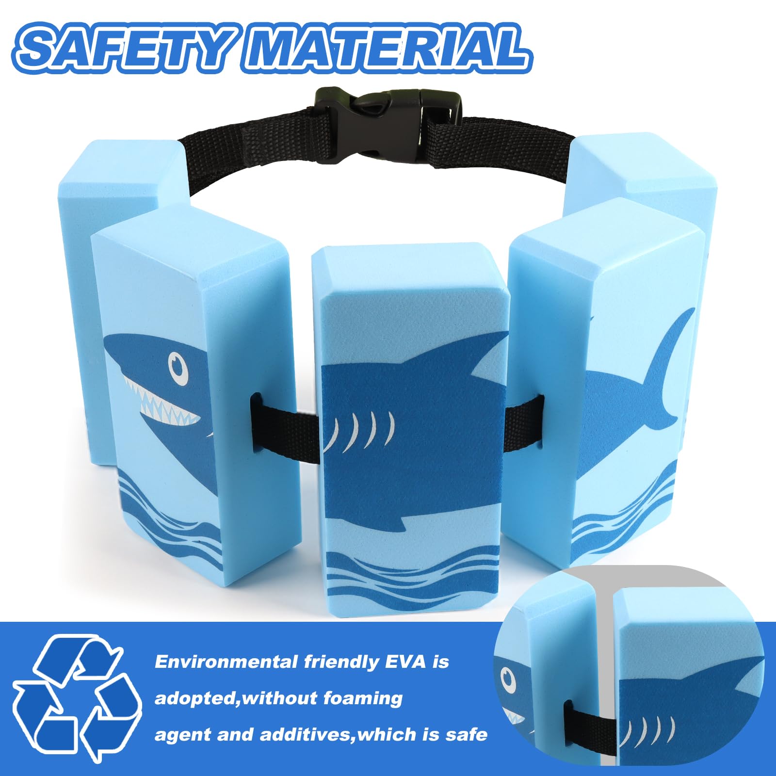 Ceinture de Piscine pour Les Enfants, Ceinture de Natation Enfant Réglables, équipée de 5 Nattes EVA, Adaptées aux Enfants de Plus de 30 kg - 5