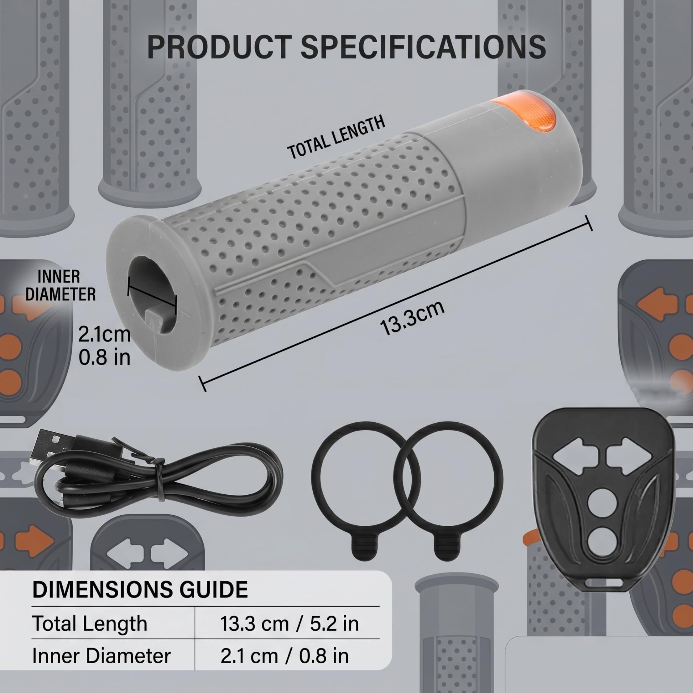 Señales de giro para Ebike 1 par de empuñaduras de scooter, señales de giro antideslizantes para manillar, accesorios de scooter E con alerta de freno negro, 0.86 pulgadas