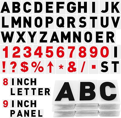 Leinuosen 300 letras de letrero de 8 pulgadas impresas en letras de marquesina de 9 pulgadas, letras flexibles para exteriores, letras negras