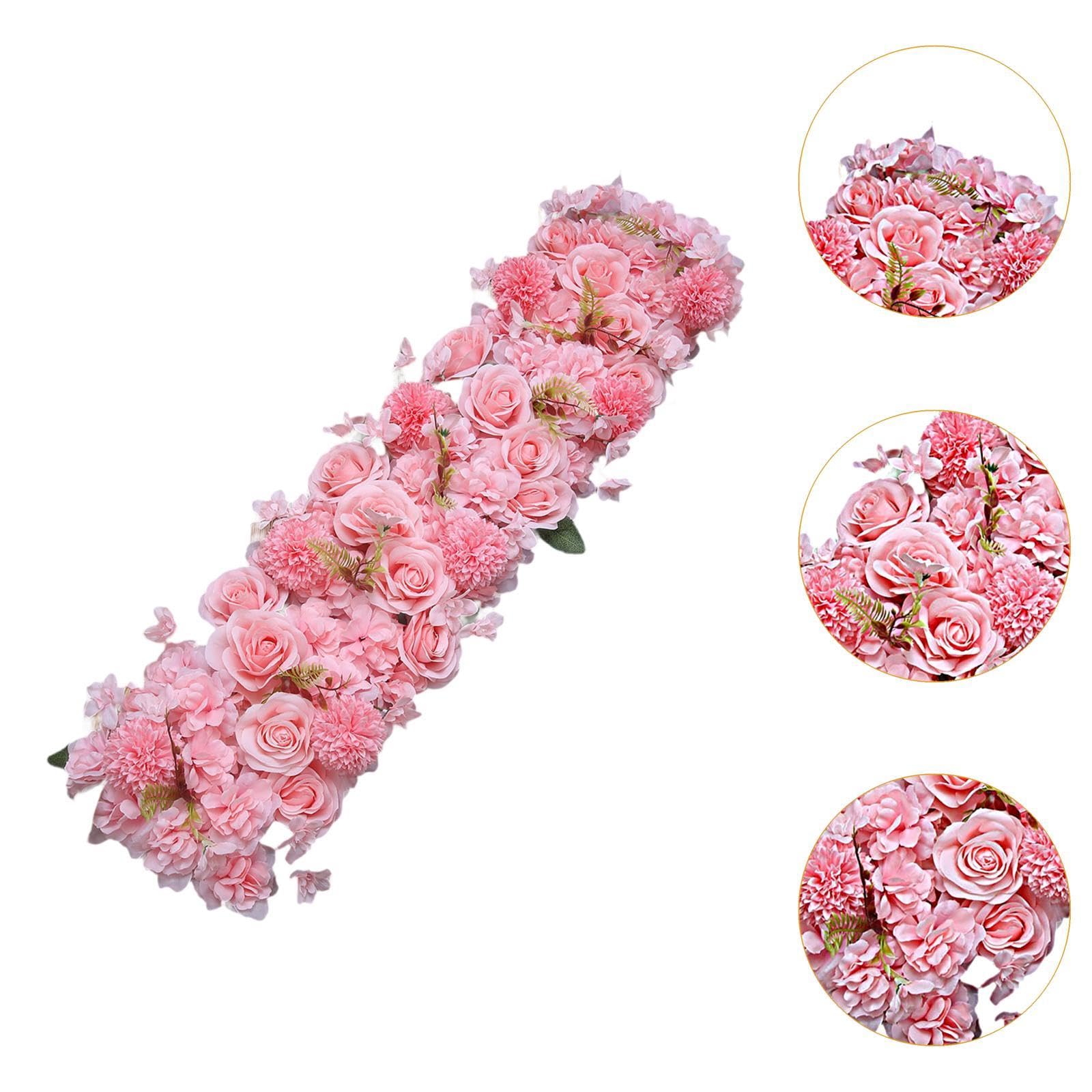 Arca di Fiori Artificiali per Porta, Fila di Fiori, Sfondo Floreale, Fila di Fiori 3D, Fiori di Seta per Matrimonio, Banchetto, Festa, Rosa