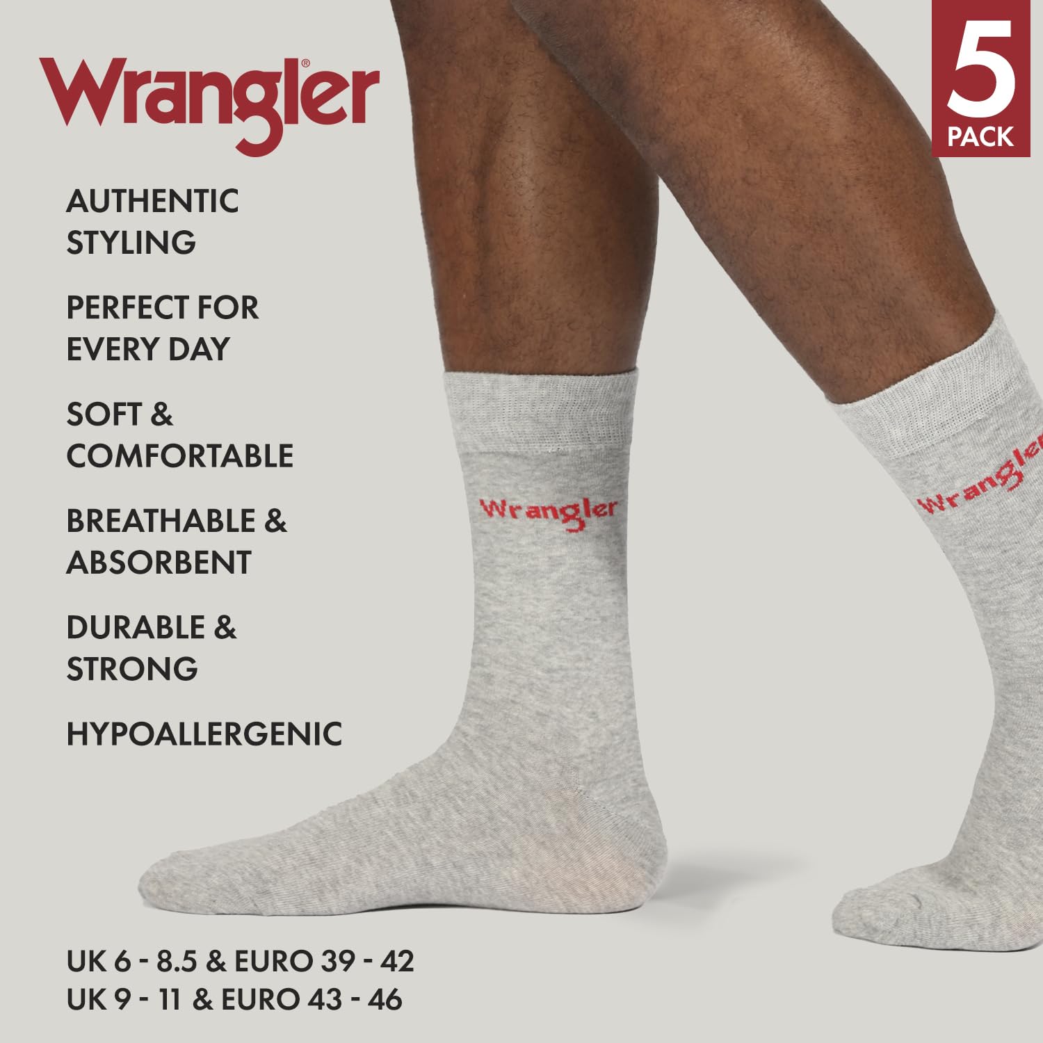 WRANGLER Skarpety męskie LEES - 5 szt. czarne/grafitowe/szare marl, Czarny/grafitowy/szary marl, 37-42 EU