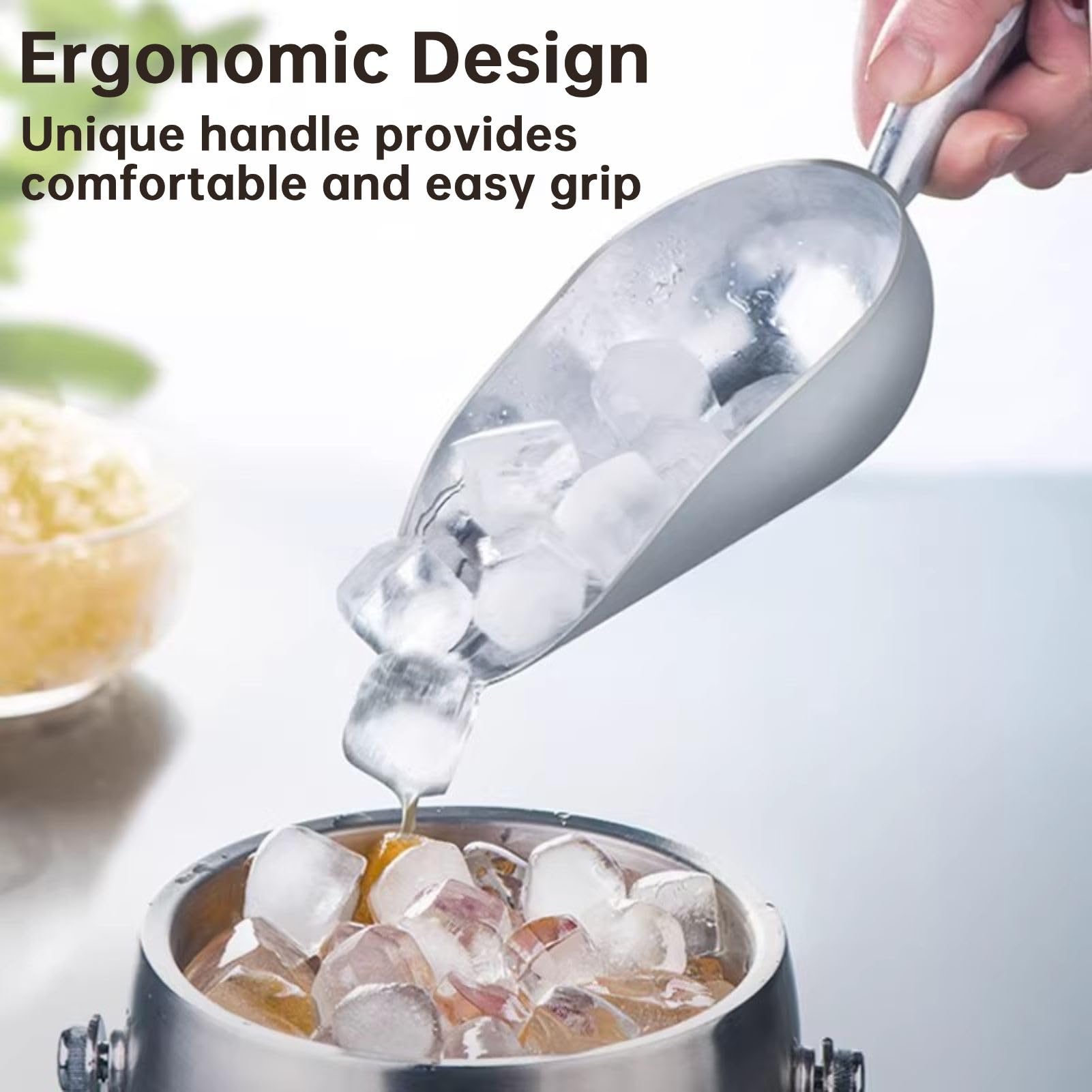 38 oz Cucina di ghiaccio in metallo, cucchiere di utilità da cucina Cucchiere di palla in alluminio Cucchiere di cibo per cani Cucchiere da cucina Gadget per chicchi di caffè di cubo di ghiaccio