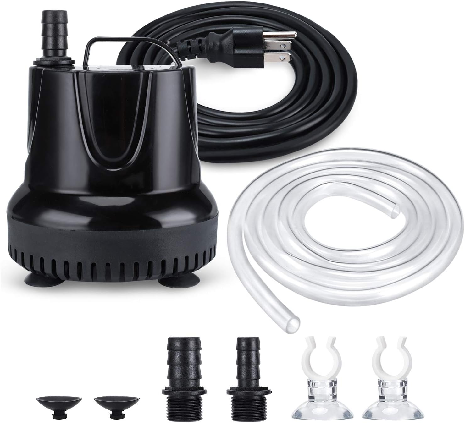CWKJ Fountain Pump, 550GPH (40W 2200L/H) Submersible Water Pump, Durable Outdoor Fountain Water Pump with 6.5ft Tubing (ID x 1/2-Inch) for Aquarium, Pond, Fish Tank, Water Pump Hydroponics, Backyard