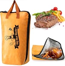 BBQ Meat Resting Blanket, Birthday Gifts for Men & Fathers Day, 6 Layer Heavy Duty Insulated Bag for Smoker Grill, Wide Mouth Design, Reusable Camping Cooking Accessory Barbecue Bags (21in BBQ Bag)