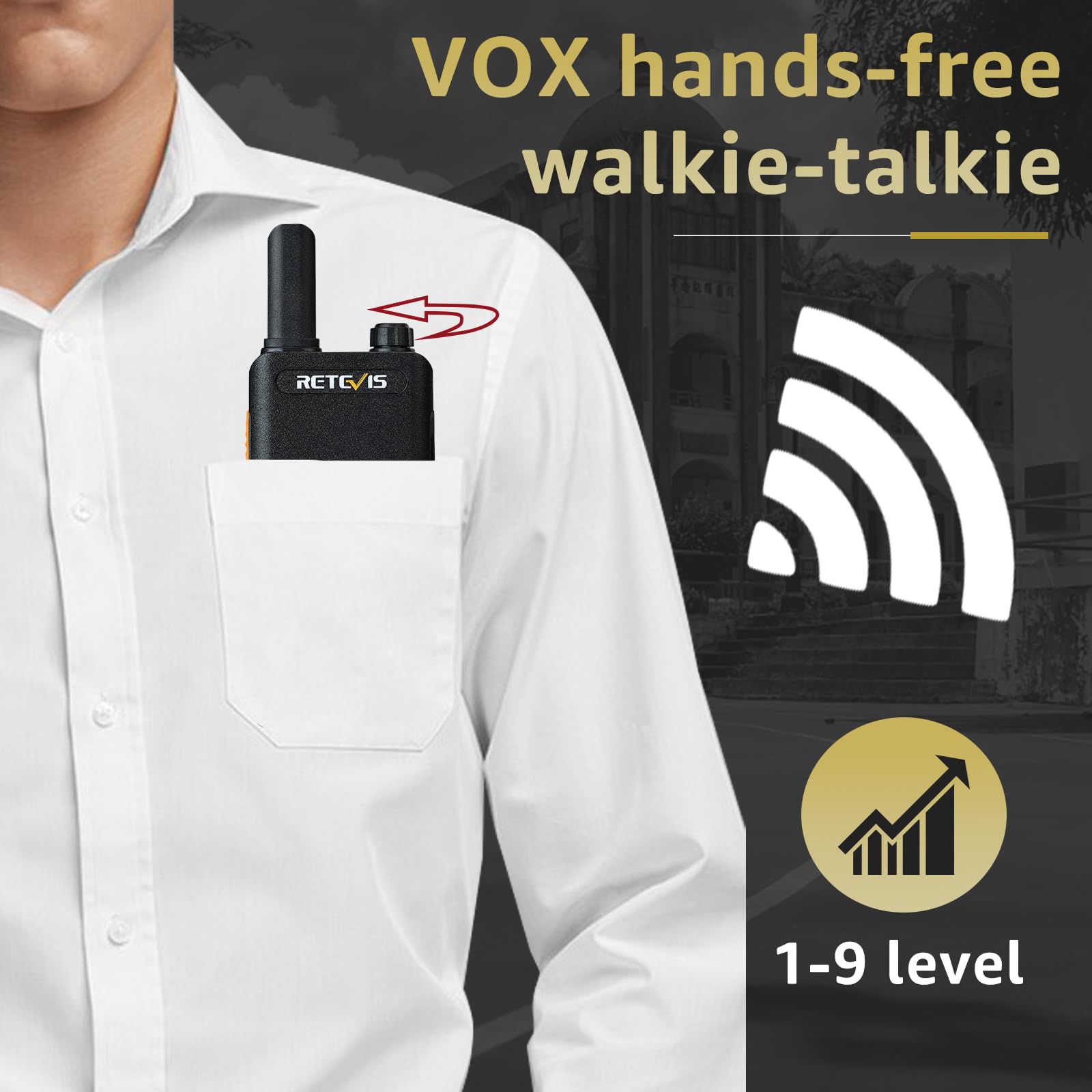 Retevis RT622P Walkie Talkies für Erwachsene, Wiederaufladbares Funkgerät mit 6-Wege-Ladegerät, 1620 mAh, 15 mm Ultradünn, VOX- PMR446 Walkie Talkie mit Ohrhörern für die Schule (6 Stück, Schwarz)