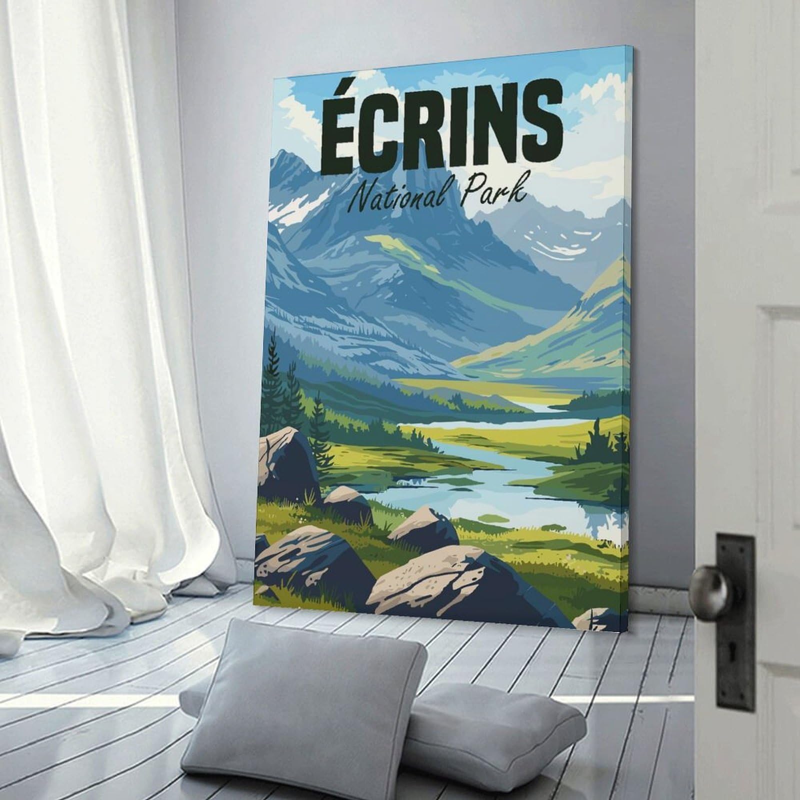 Junmoney Wall Picture Print Ecrins National Park, 24x36inch(60x90cm), for Workspace Walls, Study Corners Or Bedrooms, A Smart Decor Choice for Study Walls