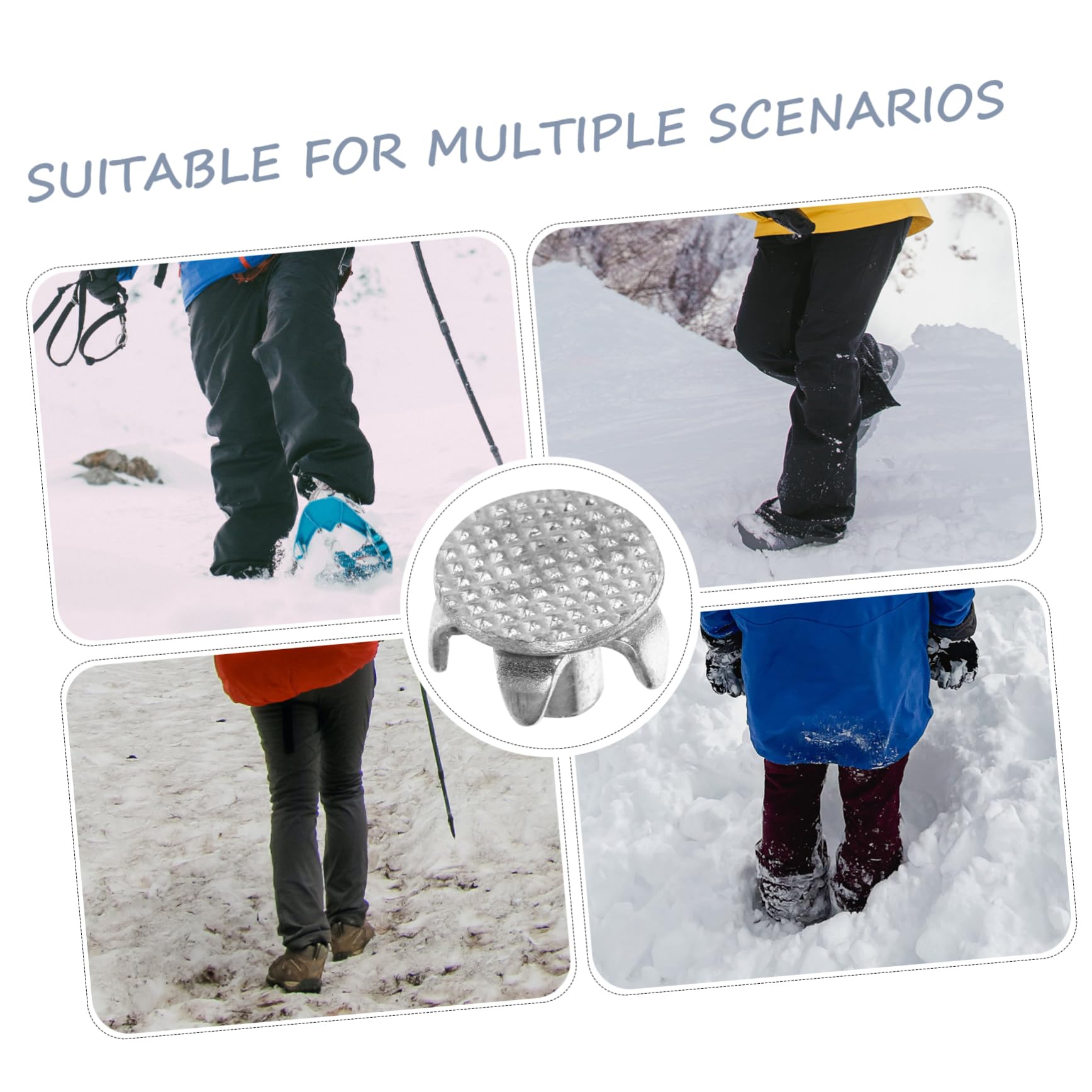 45 Piezas Crampones De Uñas Clavo De Zapato De Campo De Nieve Tacos De Hielo Puños De Nieve Pinzas Antideslizantes Empuñaduras Seguras para Zapatos Zapatero Práctico Acero Silver
