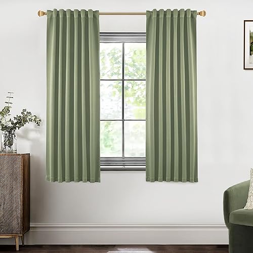 Miniatura 11 de SHINELAND Cortinas opacas de 102 pulgadas para sala de estar, cortinas opacas con pestaña trasera de 102 pulgadas de largo para dormitorio, Crema