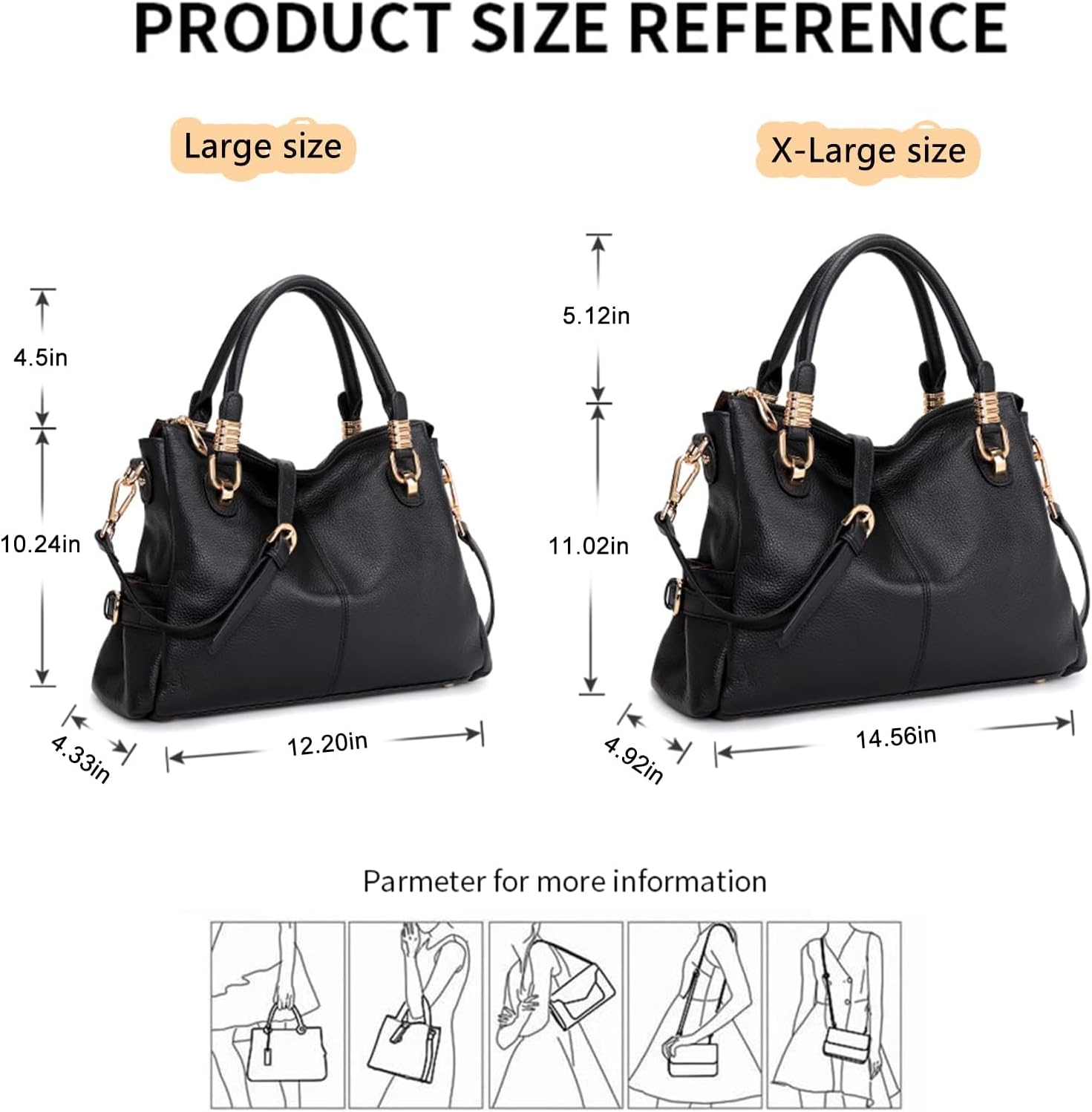 Kattee Soft Women Genuine Leather Purses and Handbags Satchel Tote Shoulder Bag - Image 4