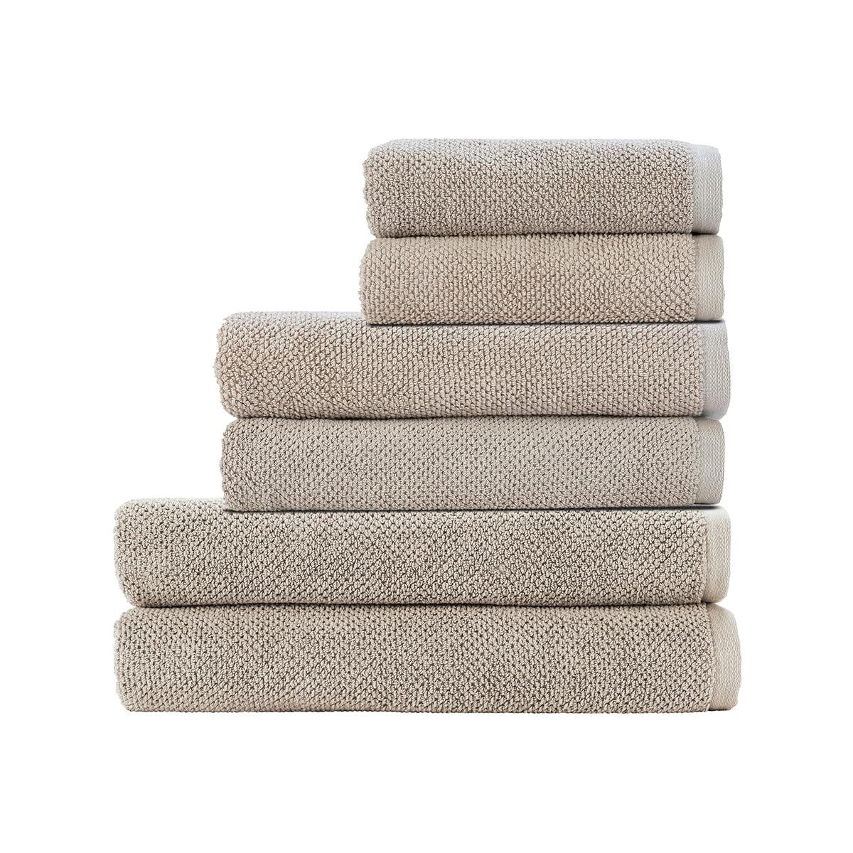 Christy Brixton 6 Piece Towel Set | Pebble Beige | 100% Cotton | Ultra Soft | Super Absorbent | 600GSM | 2 Bath Sheets 2 Bath Towels 2 Hand Towels — image 1