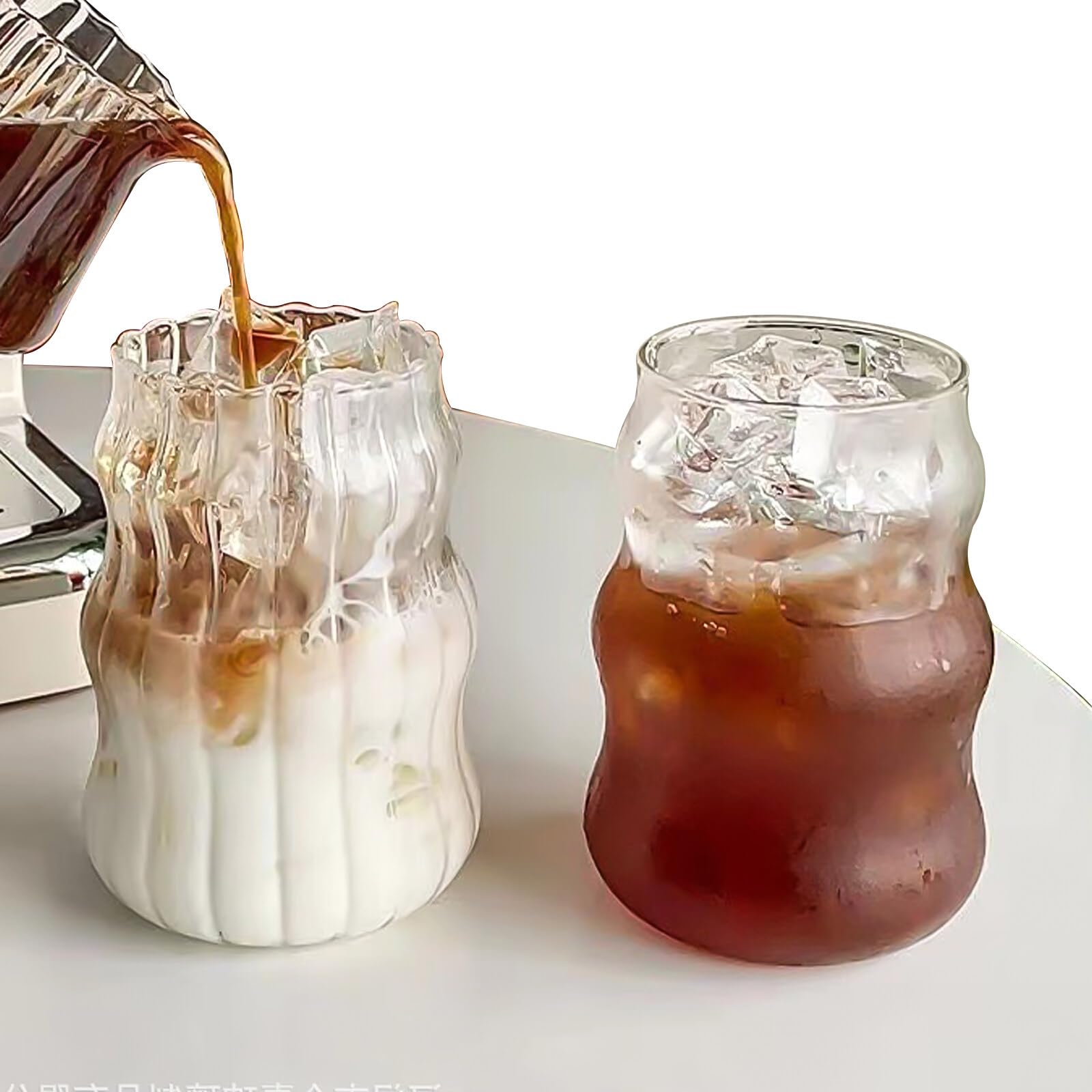 Happy PATH & CO Lot De 2 Verres à Bulles Nervurés Avec 2 Pailles En