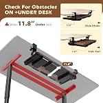 Large 26.77" Keyboard Tray Under Desk with Storage Drawer - Heavy Duty C-Clamp Mount, Ergonomic Computer Keyboard Stand for Home Office, Easy Install (Mahogany)