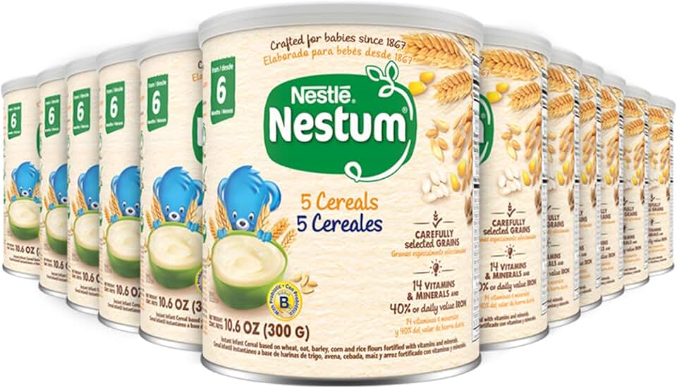 Nestle Nestum Infant Cereal, 5 Cereals, 10.6 盎司 (包裝 的 12)