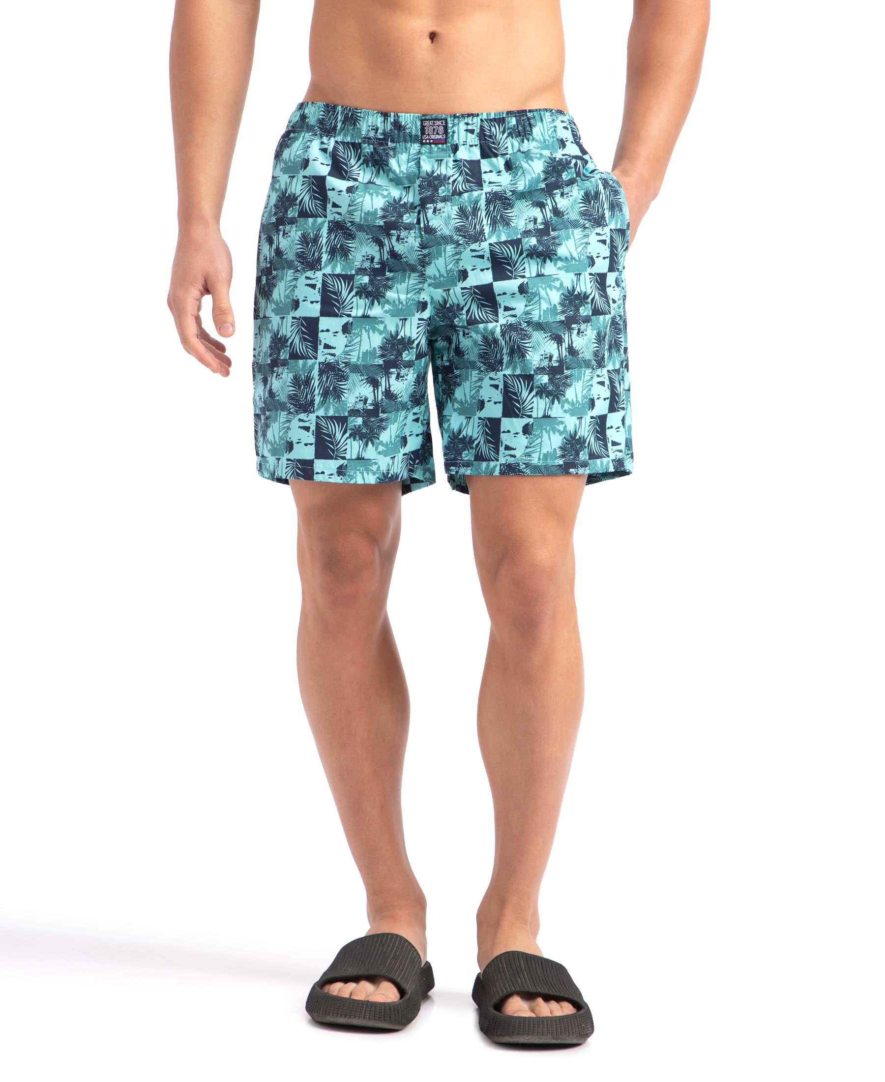 Jockey US57 Men's Super Combed Mercerized Cotton Woven Printed Boxer Shorts with Side Pocket (Prints May Vary)-image-25