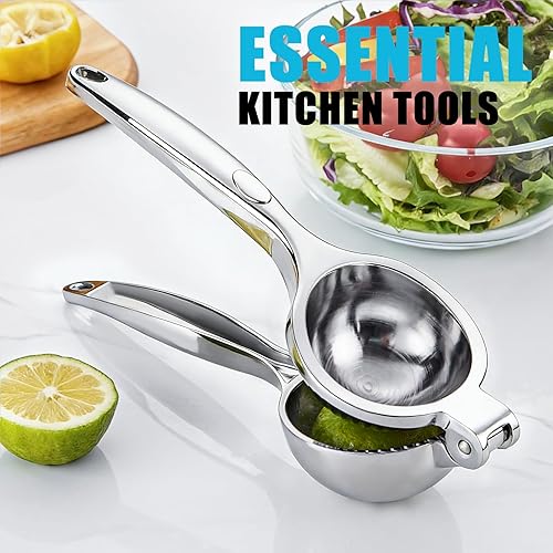 Miniatura 8 de Exprimidor manual de limón, exprimidor de limón de mano grande, apto para lavavajillas, exprimidor de limón resistente adecuado para limón, lima y