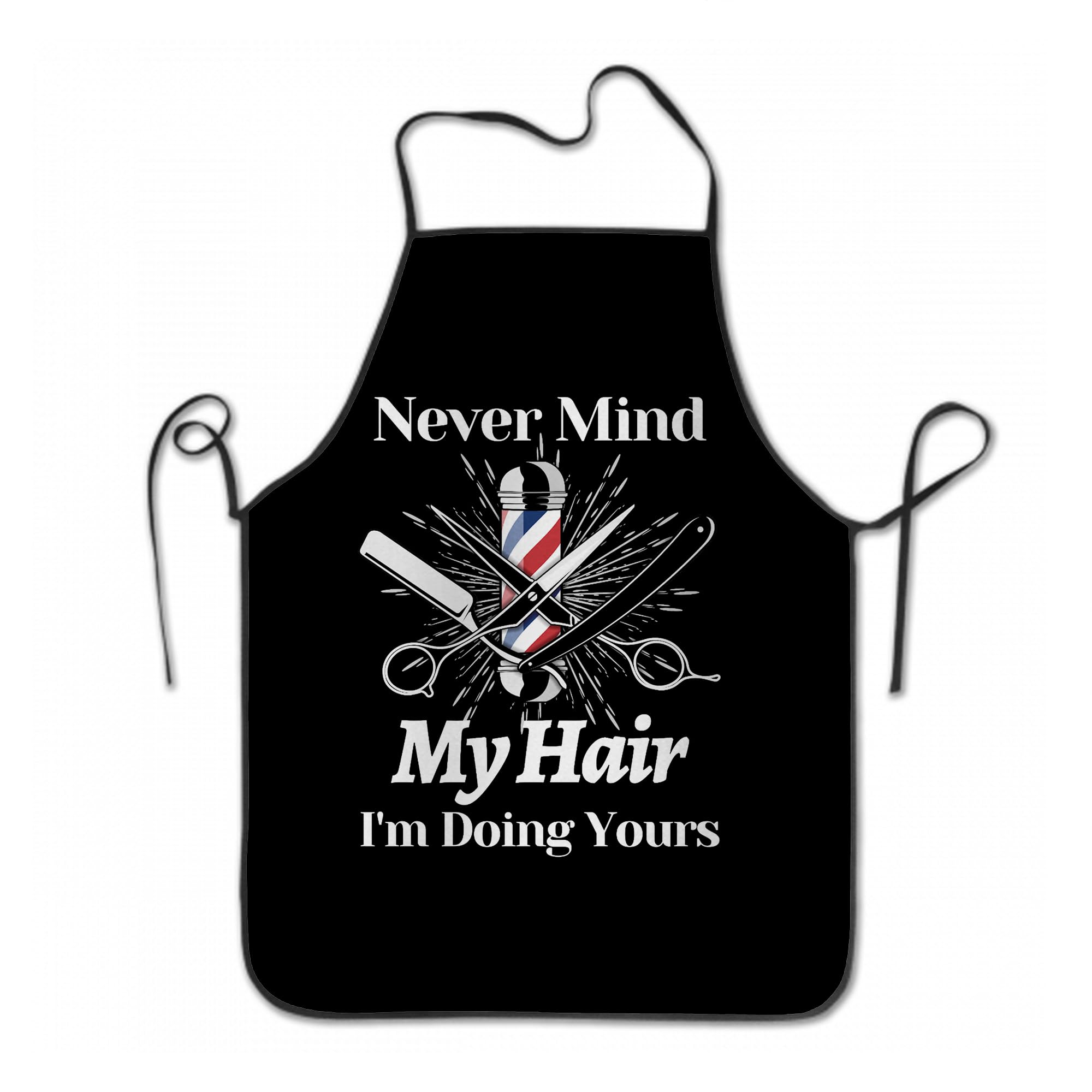 Hairstylist Aprons Barber Quote Apron Never Mind My Hair I'm Doing Yours Aprons Gifts for Men Woman Adjustable Grilling Cooking Chefs Artist Smocks Apron for Salon Barber Hairdressers
