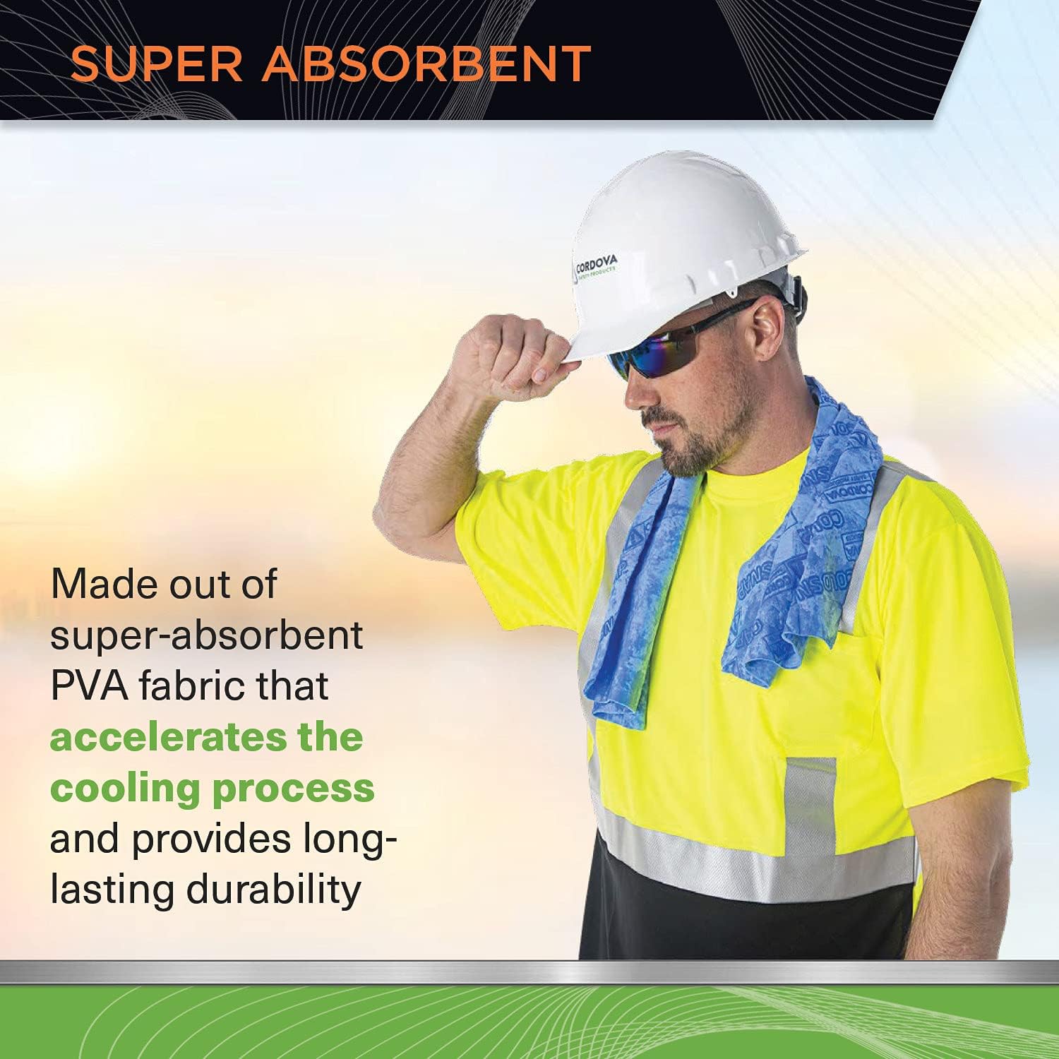 Cordova CT400 Coldsnap Cooling Towel, Pink Super Absorbent & EVAporative Pva Material, 33.5 X 13 Inches