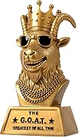 Handmade GOAT Trophy Award - 6 Inch Funny Greatest of All Time Resin Statue for Fantasy Football Champ, Office MVP, Gag Gift Men
