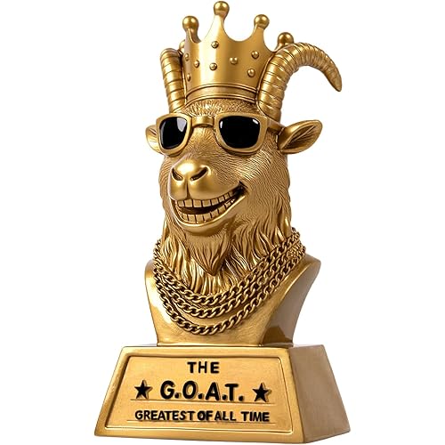 Goat Trophy Winner Award - Handmade 6 Inch Funny Greatest of All Time Trophy for Fantasy Football Champion, Office MVP, Employee Recognition, Boss & Coworker,Winner & Gag Gifts for Men, Friends