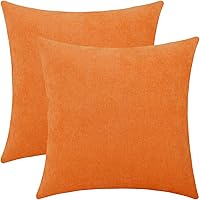 Vista 55 de Jeneoo - Fundas de almohada decorativas rojas brillantes de chenilla suave, fundas de cojín cómodas y sólidas para sofá de sala de estar