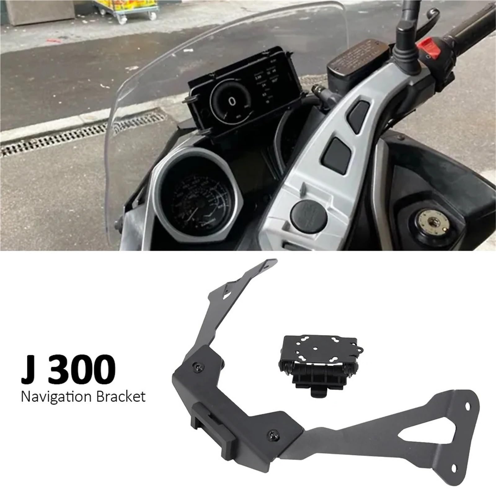 MKBHD Soporte for teléfono de Motocicleta Kawasaki J300 J 300 J300 2013-2021, Soporte de navegación GPS, Adaptador de Montaje de Barra Delantera, Accesorios(White)