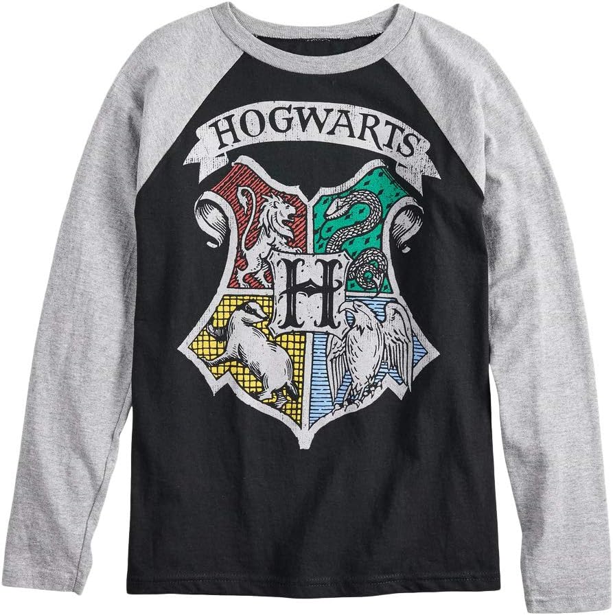 by Harry Potter Harry Potter Hogwarts Crest Boys Girls Long Sleeve Shirt (10/12)) , Black , Medium