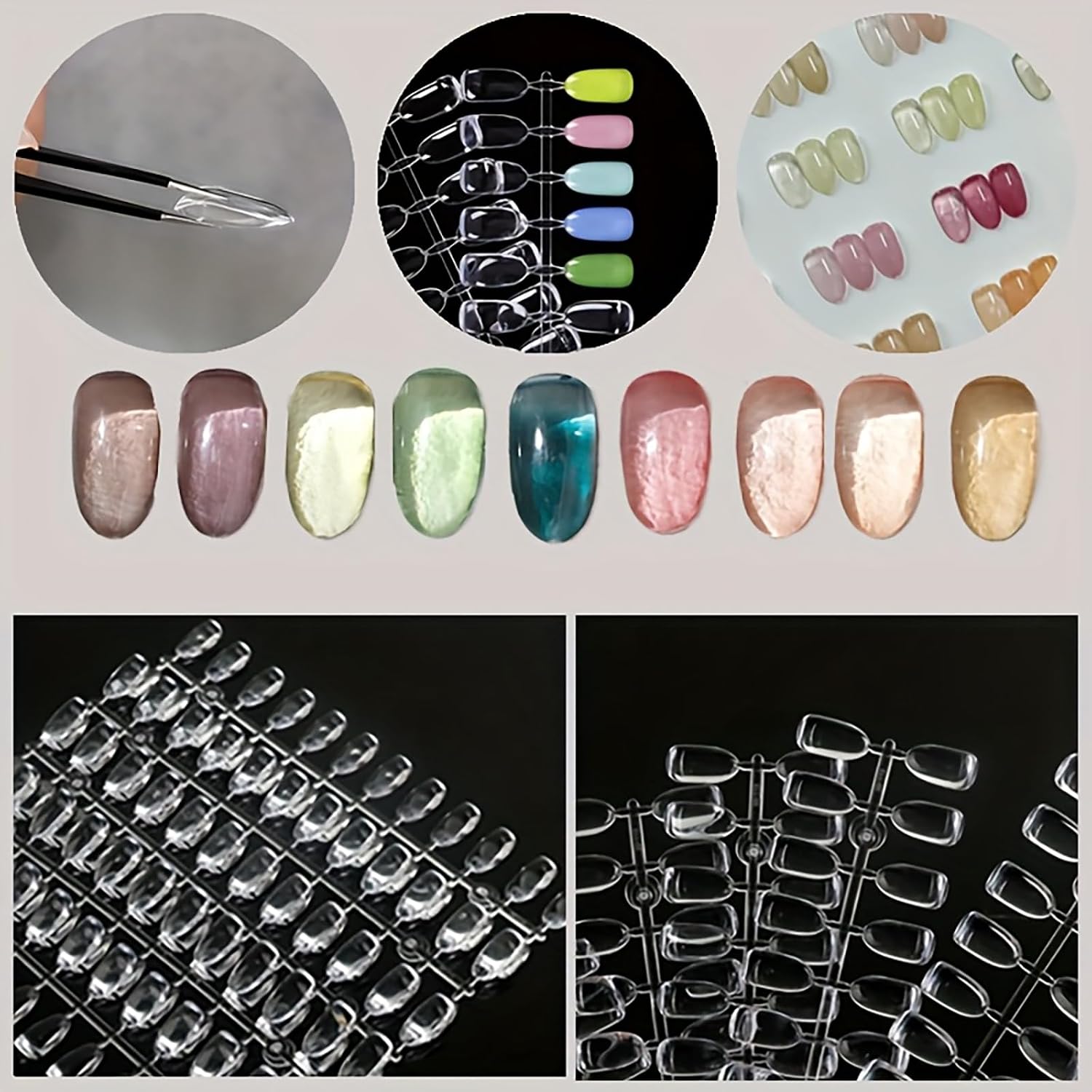 Acycoin2A 360PCS Clear False Nail Tips for Nail Color Display Book Nail Polish Display Card Nail Color Chart for DIY Manicure Salon