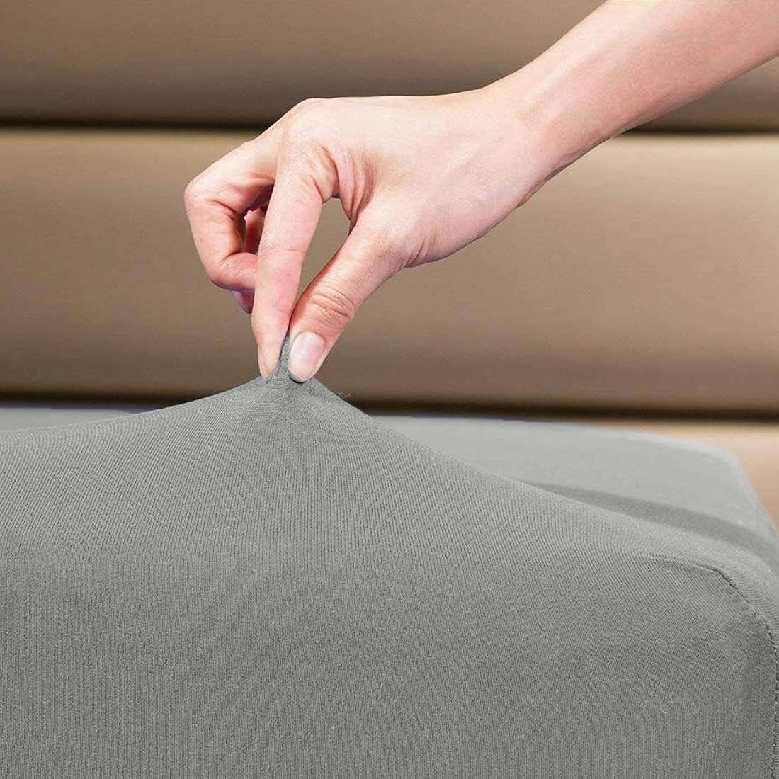 DAN RIVER 100% Cotton Jersey Fitted Sheet, Full, Grey, 16 Inch Deep Pockets, Ultra Soft & Breathable, Stretchy Knit Fabric, Fitted Bed Sheet for Queen Mattress