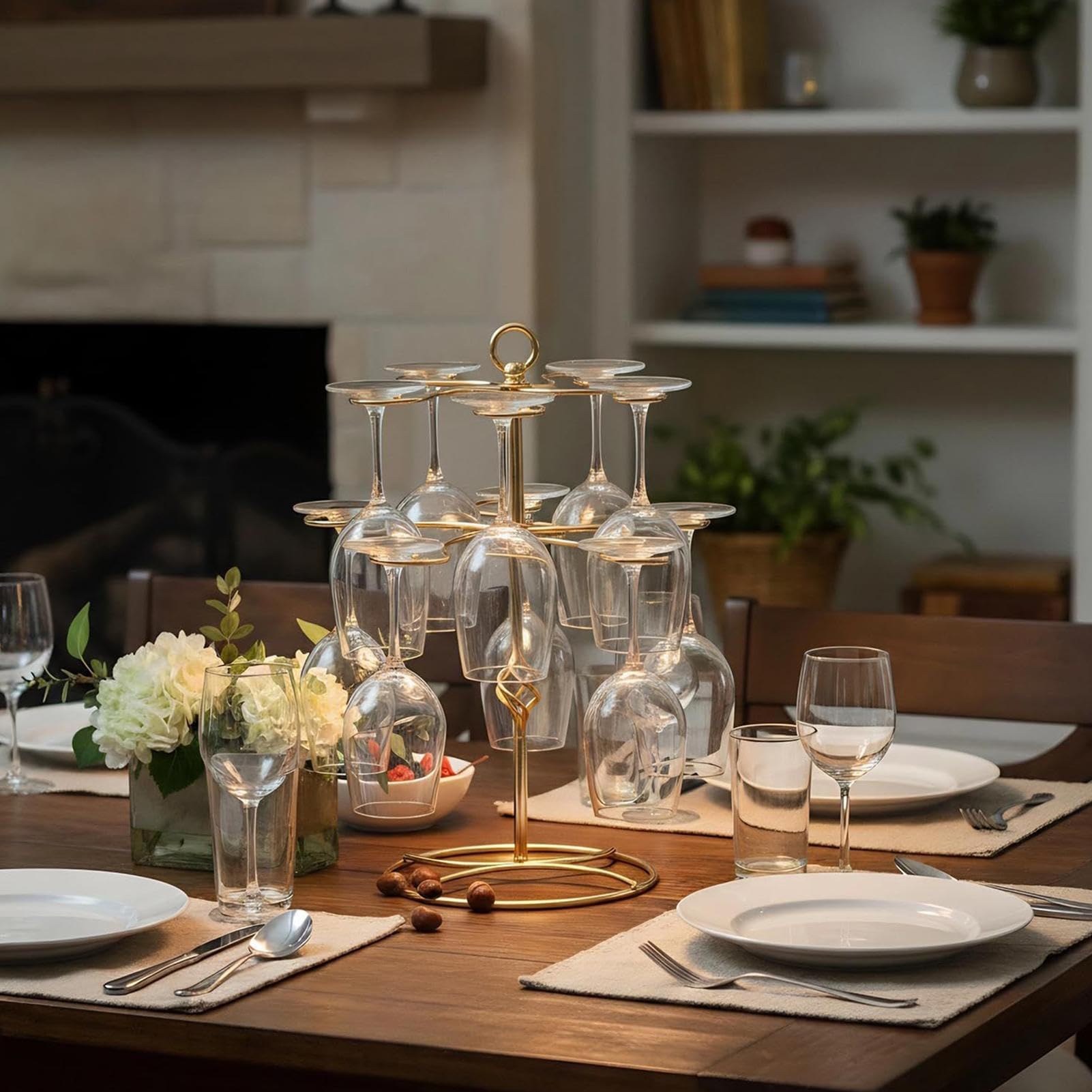 Genérico Supporto ad albero per cocktail, espositore per bevande, 2 livelli, 10 posizioni, per bar, ristorante, cucina, casa, feste, salone, sala da pranzo, matrimonio