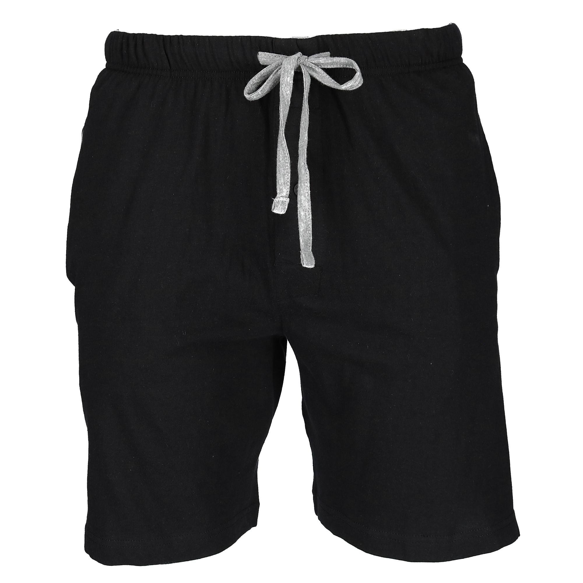 Hanes Mens Big & Tall Jersey Knit Cotton Button Fly Pyjama Sleep Shorts, 5X, New Black