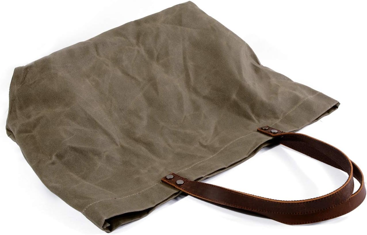 WUDON Waxed Canvas Travel Tote Bag - Extra Large Carryall Shoulder Bag for Women | Travel, Extra Large, Carryall - Image 7