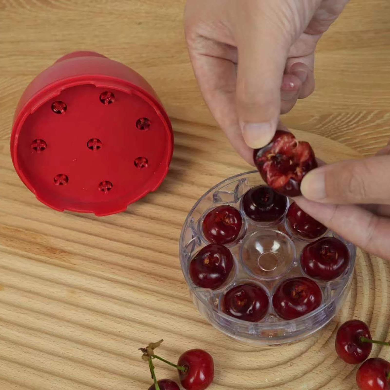 Dénoyauteur Cerises 8 Trous Multifruits – Outil ABS Qualité Alimentaire Pour Cerises, Dattes & Plus