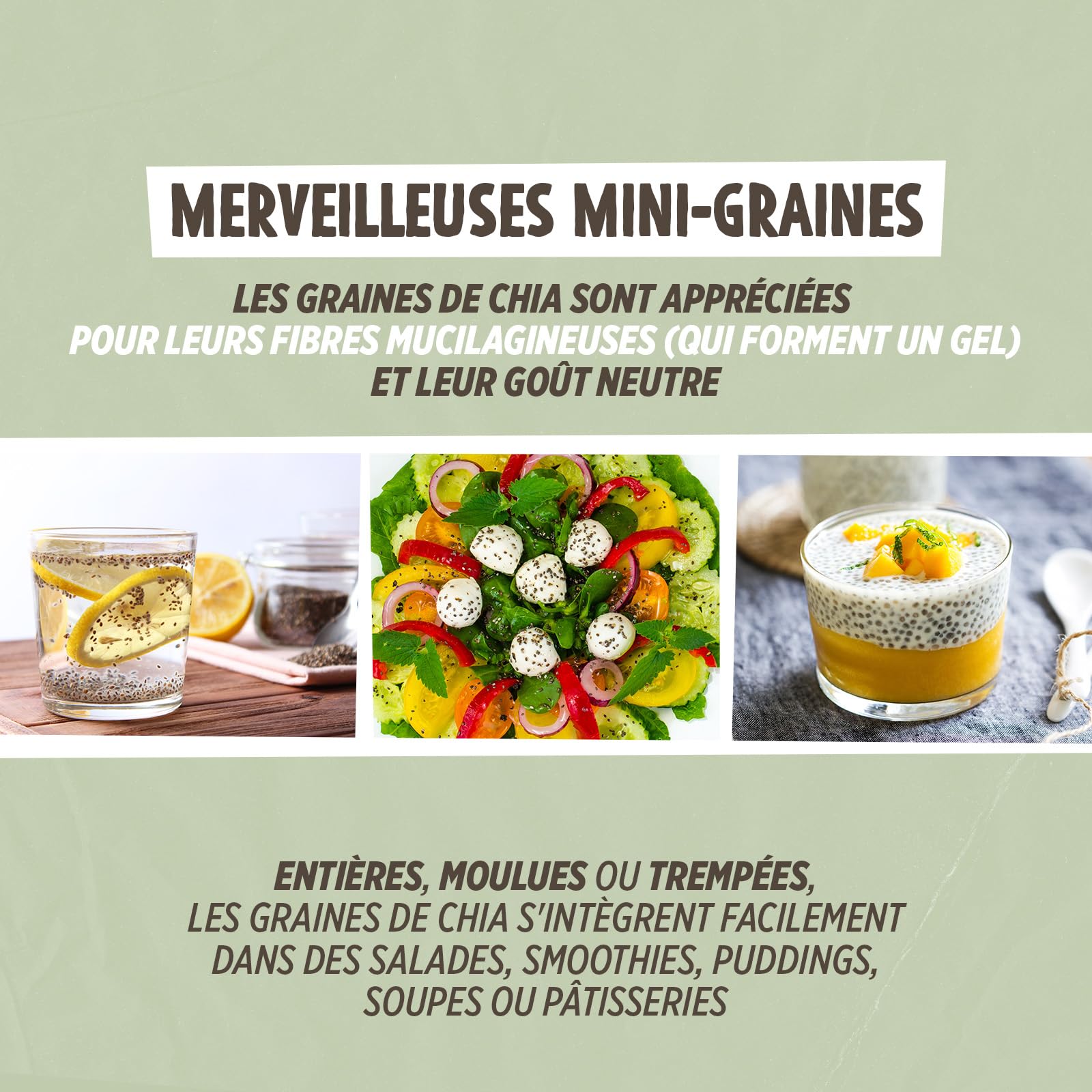 Planète au Naturel Graines de Chia Biologique 2 kg - 2 sachets de 1kg