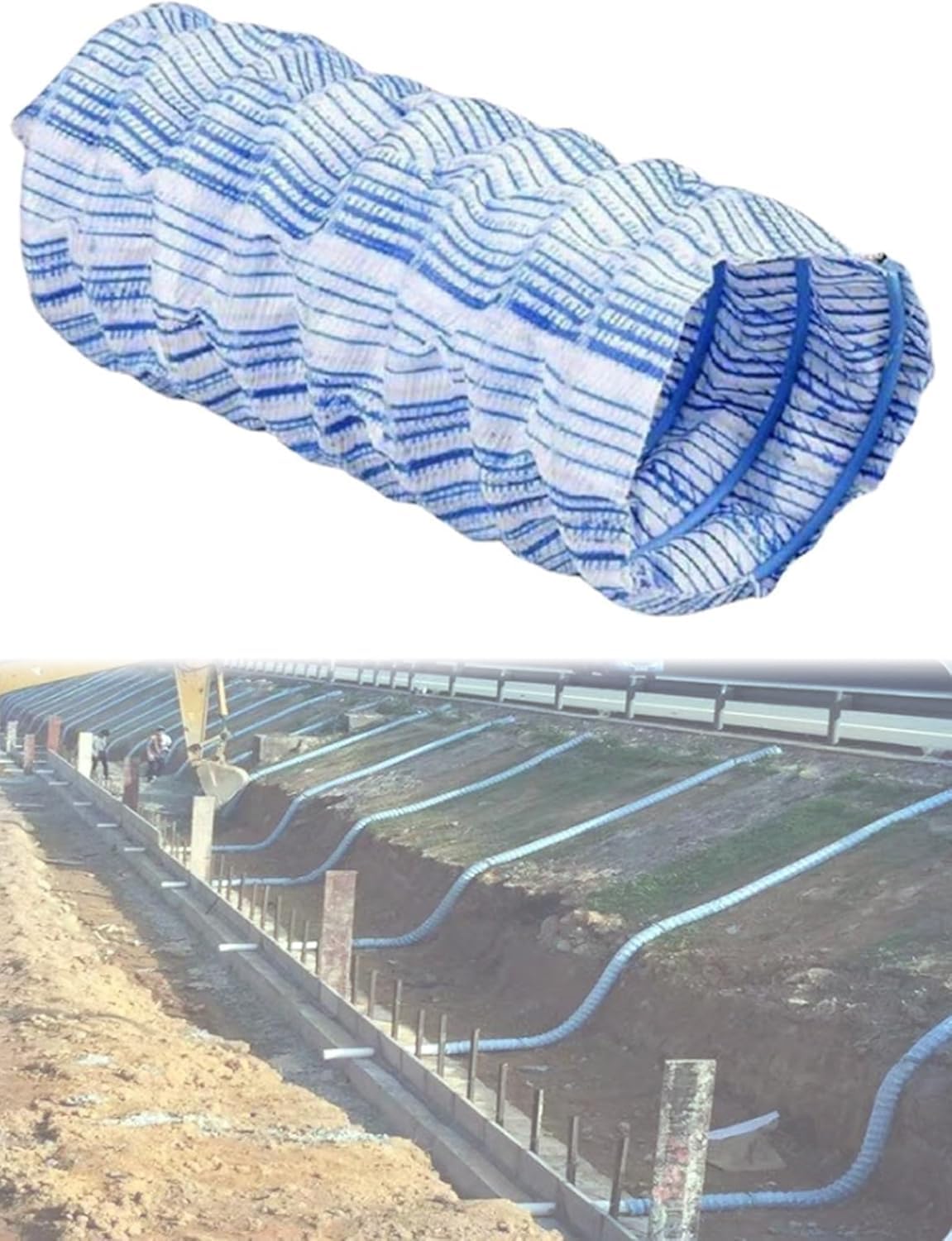 Vuiklcty 8Cm/3.1In Corrugated French Drainage Pipe System, Suitable For Patios, Outdoor Areas, And Gardens(12M/39.4Ft)