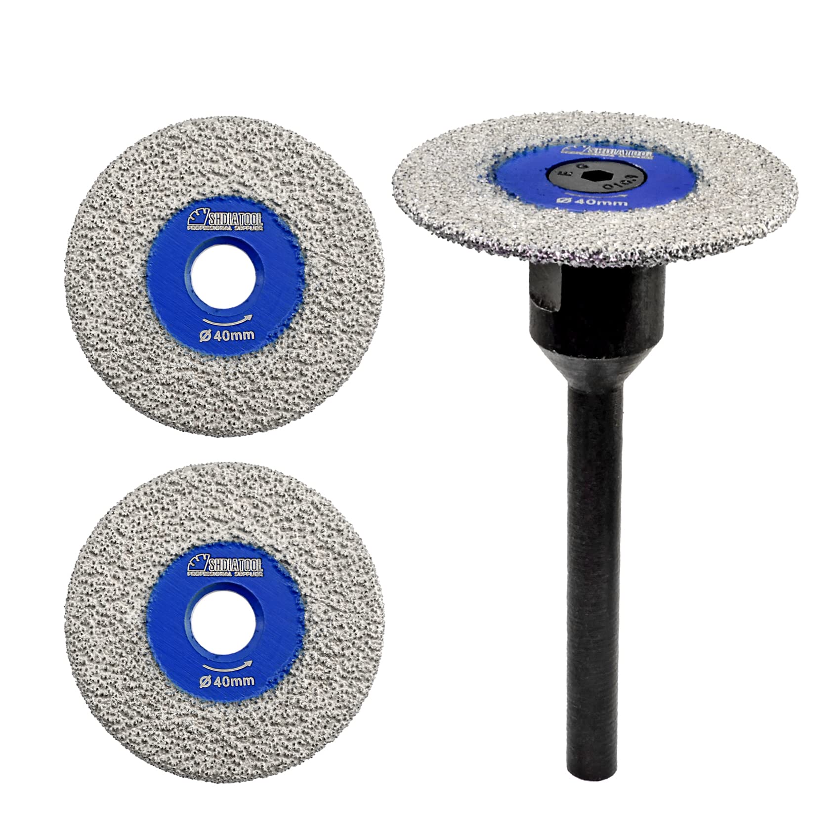 SHDIATOOL Mini Diamond Saw Blades Cutting Disc for Marble Granite Stone Concrete Masonry 3pcs 40mm, Black
